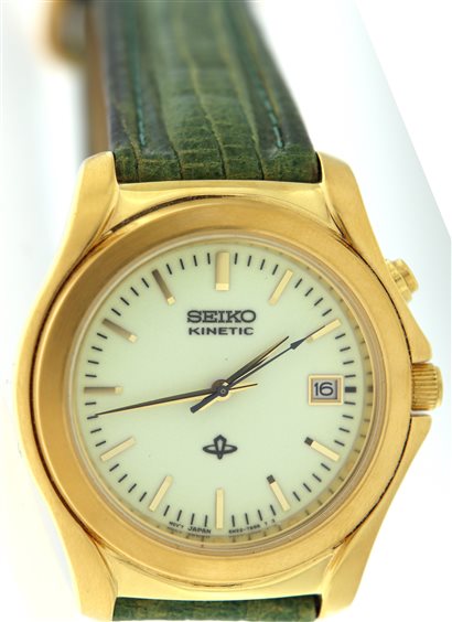 Seiko kinetic outlet gold watch